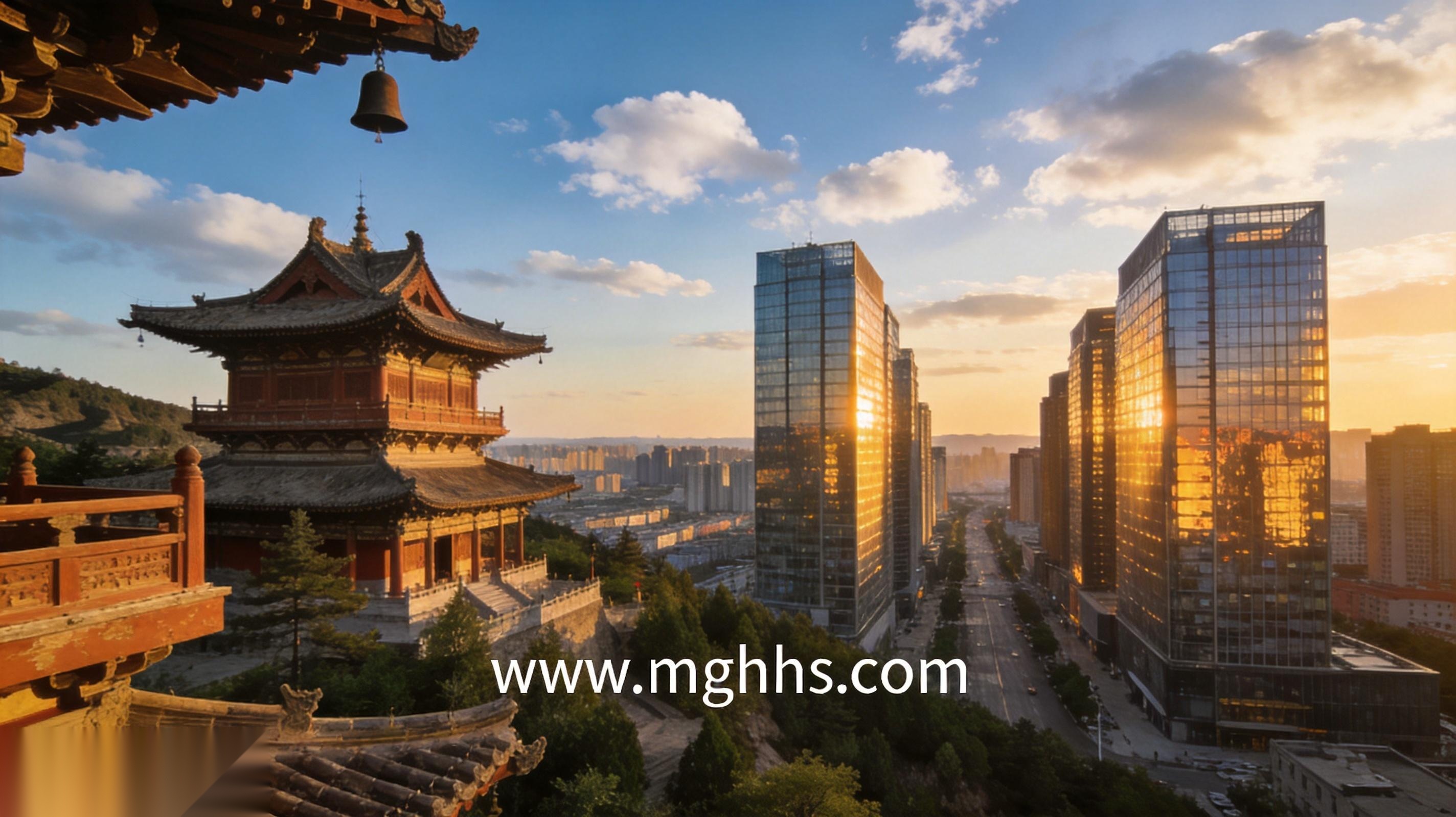 太原太山龙泉寺周边城市风光